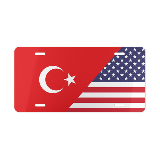 TUR/USA Flag Vanity Plate