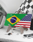 Brazil American Flag Vanity Plate