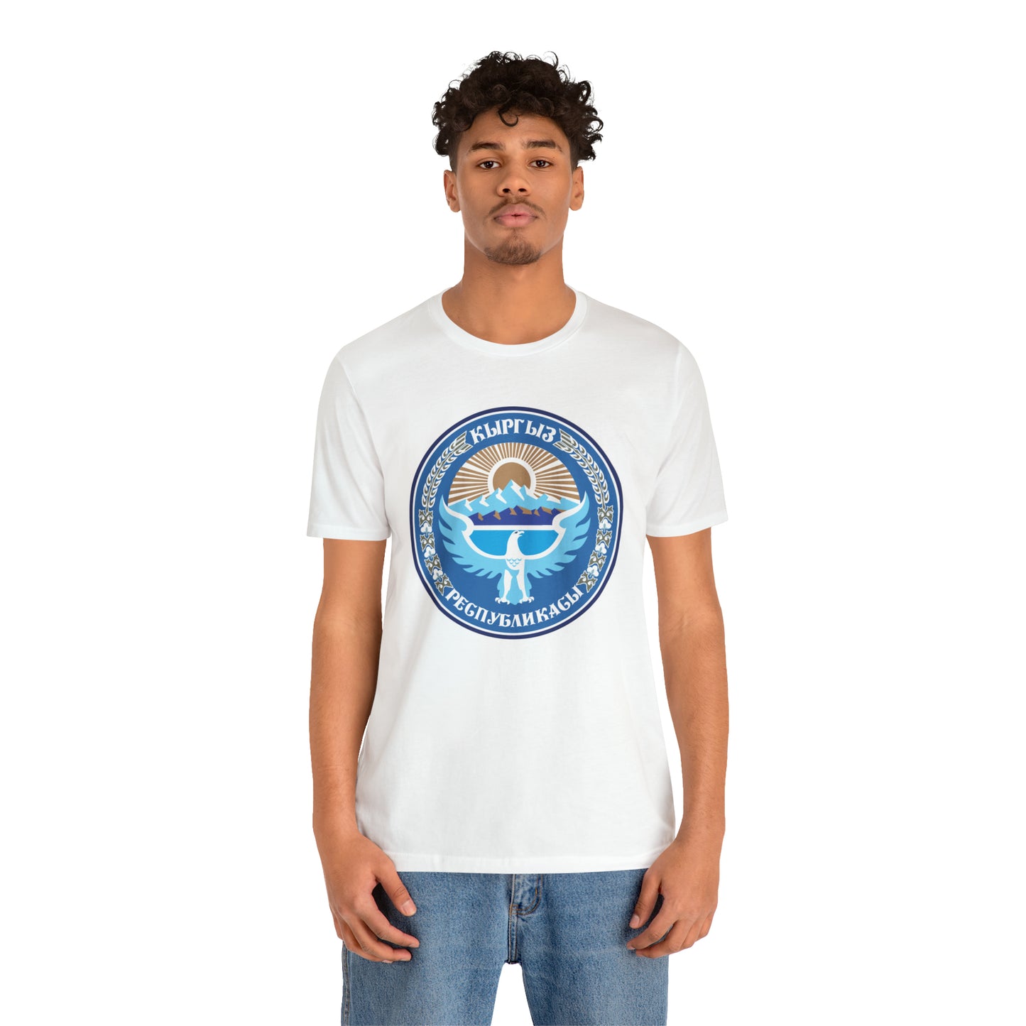 Kyrgyz National Emblem Unisex Jersey Short Sleeve Tee