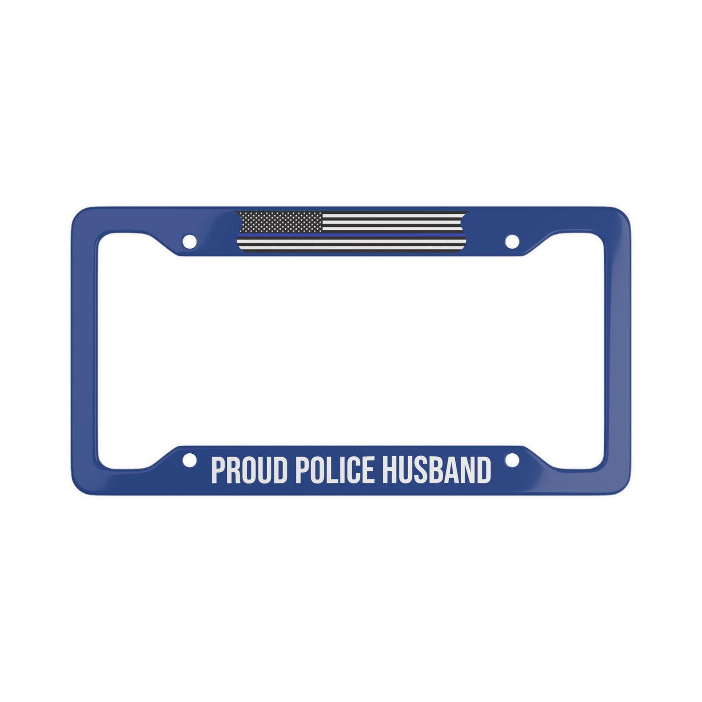 Proud Police Husband License Plate Frame