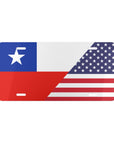 Chile USA Flag Vanity Plate