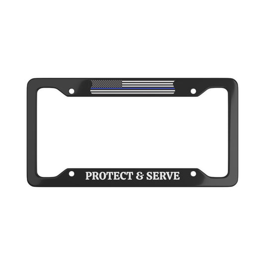 Protect & Serve US Law Enforcement Appreciation License Plate Frame