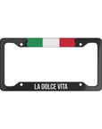 La Dolce Vita Italian Flag Car License Plate Frame