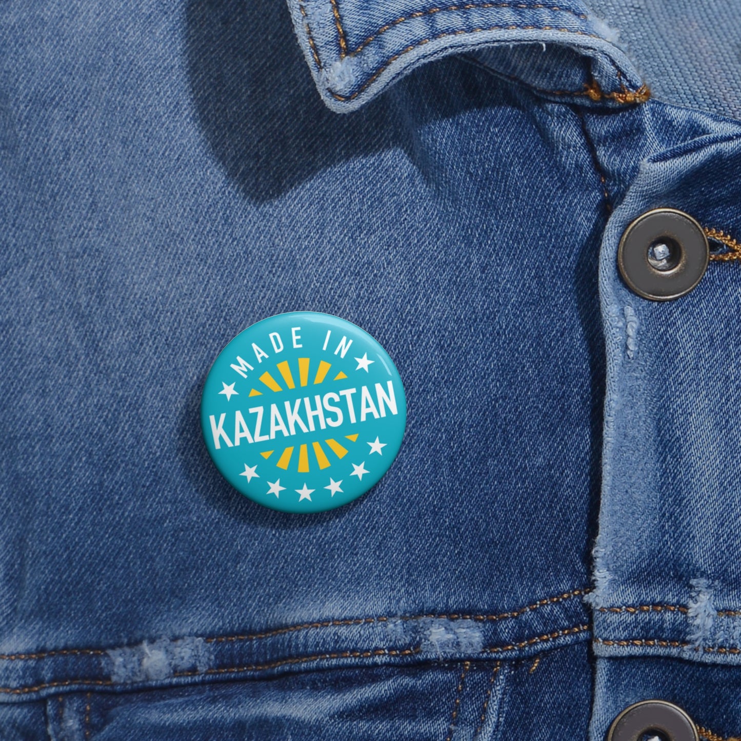 Made in Kazakhstan Pin Buttons
