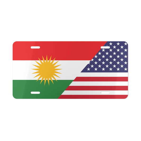 Kurdish American Flag Vanity Plate