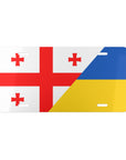Georgian Ukrainian Flag Vanity Plate