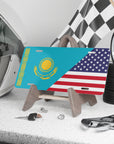Kazakh American Flag Vanity Plate