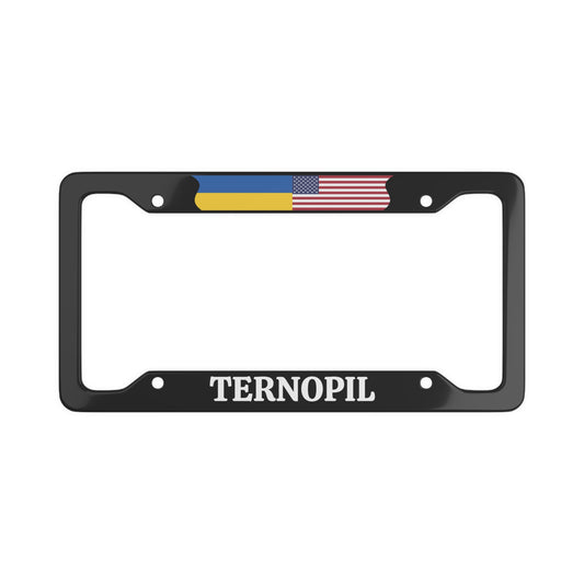 Ternopil with flag License Plate Frame
