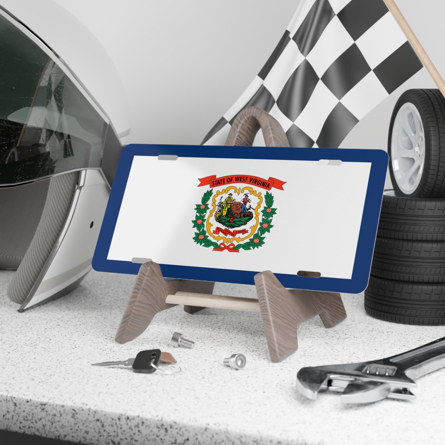 West Virginia State Flag, USA Vanity Plate