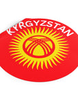 Kyrgyzstan Flag Round Vinyl Stickers
