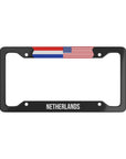 Netherlands USA Flag Car License Plate Frame