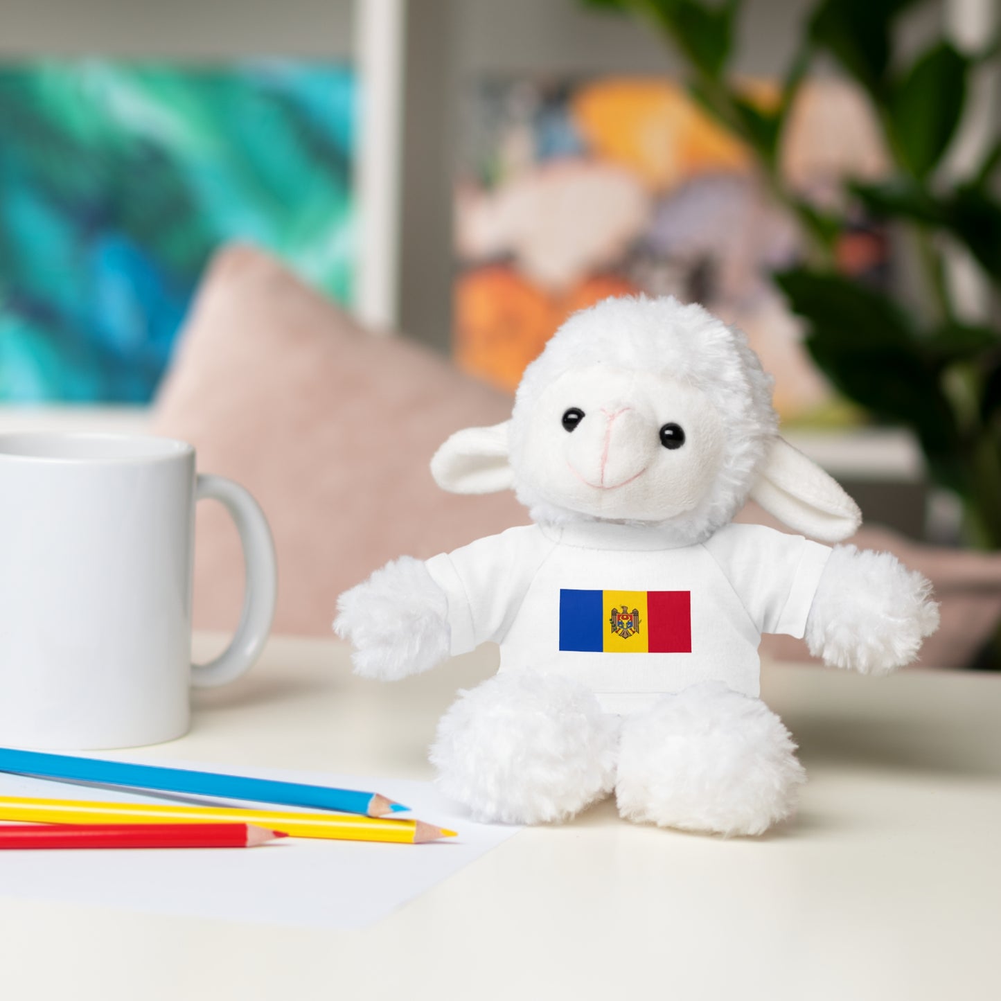 Moldova Flag Stuffed Animals with Tee