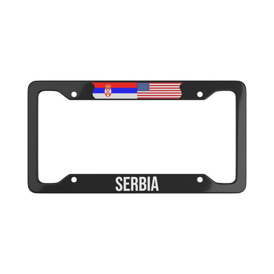 Serbia USA Flag Car Frame