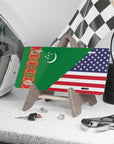 Turkmen American Flag Vanity Plate