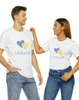 Ukraine Pixel Heart with a background Unisex T-Shirt