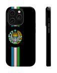 UZB Coat of Arms Flag Stripes Phone Case