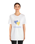 Ukraine Pixel Heart with a background Unisex T-Shirt
