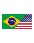 Brazil USA Flag Bumper Sticker