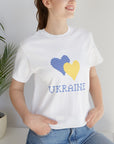 Ukraine Pixel Heart with a background Unisex T-Shirt