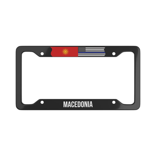 Macedonia Thin Blue Line Flag Car Frame