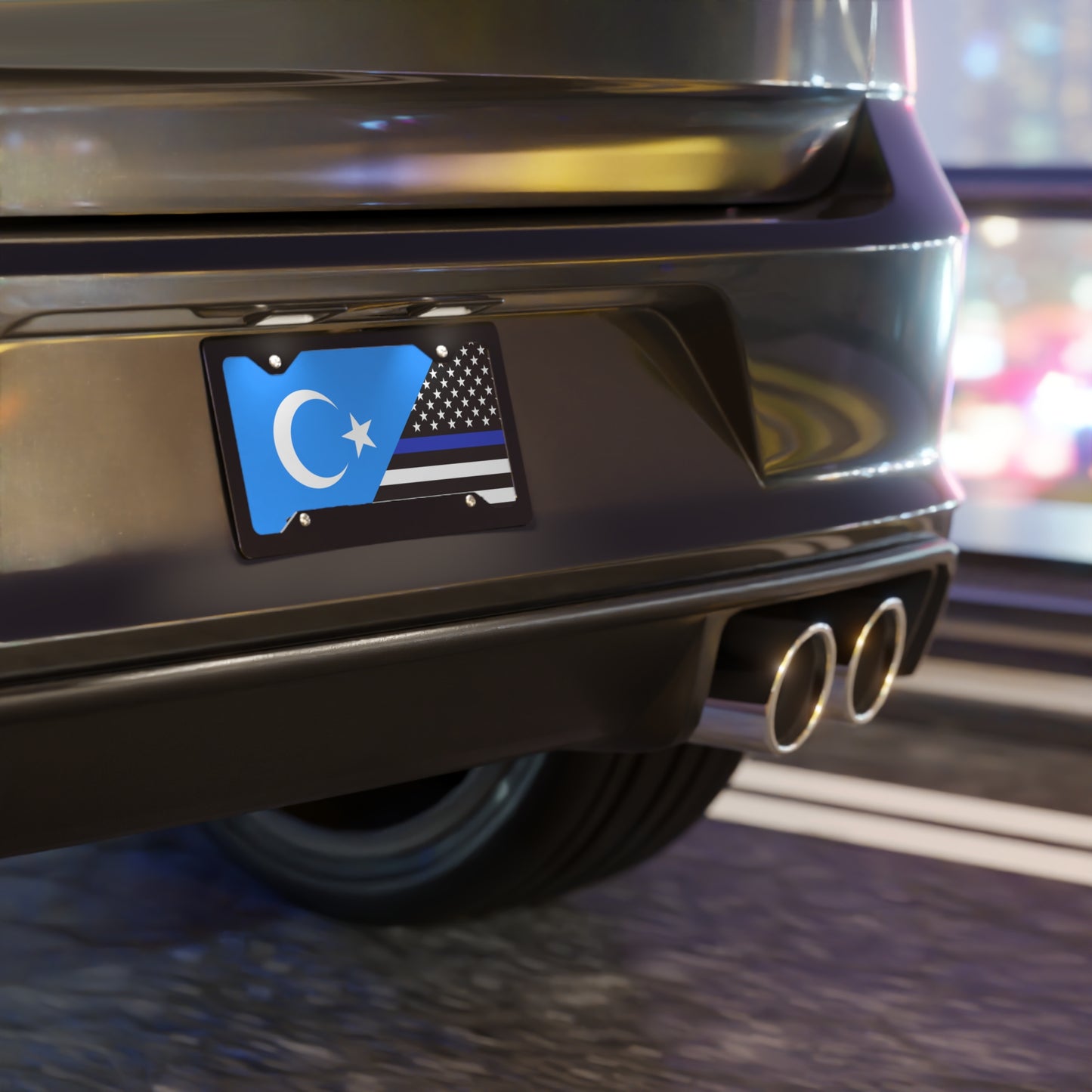Uyghur/Law Enforcement Flag Vanity Plate