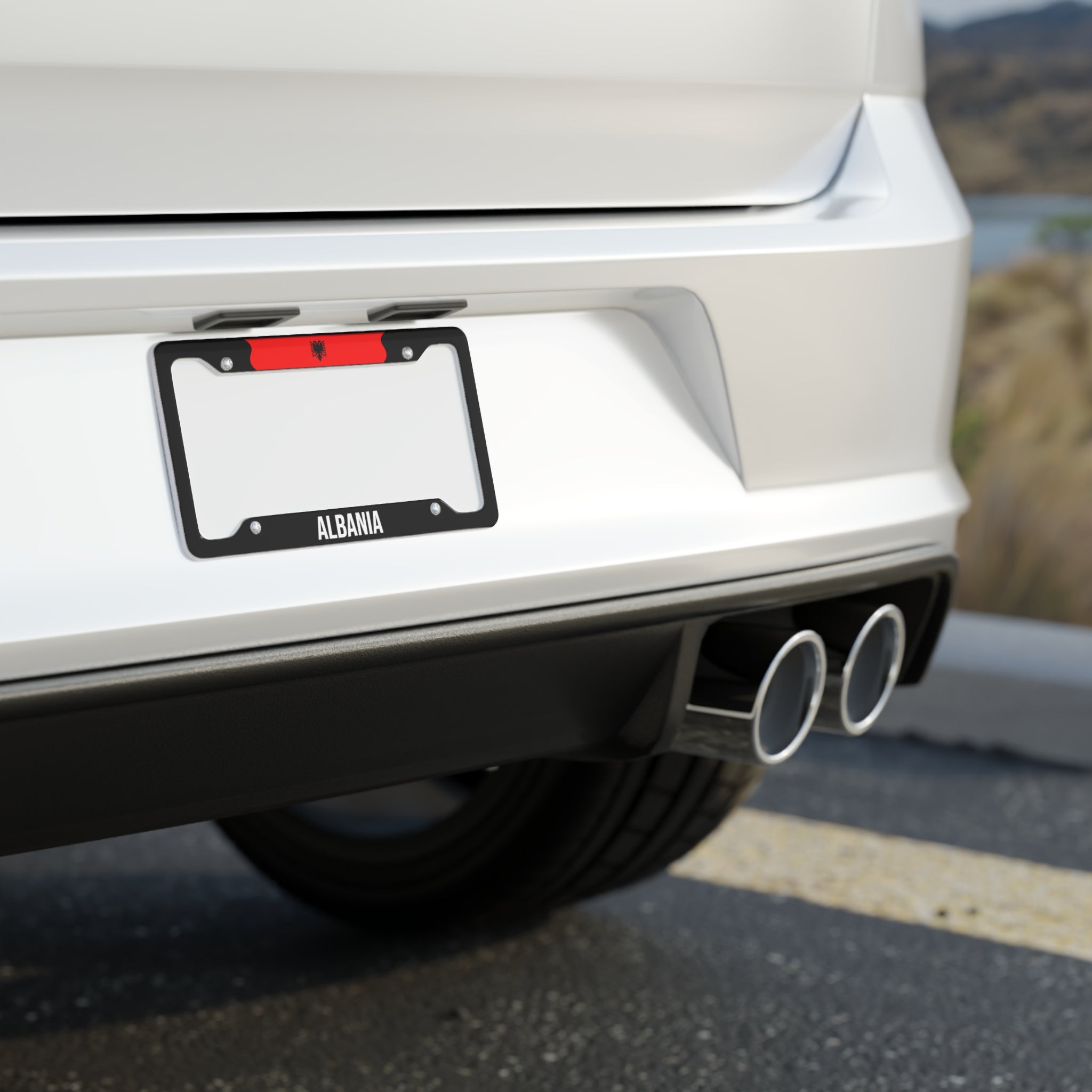 Albania Flag Custom License Plate – Emblem Version III For Front Bumper