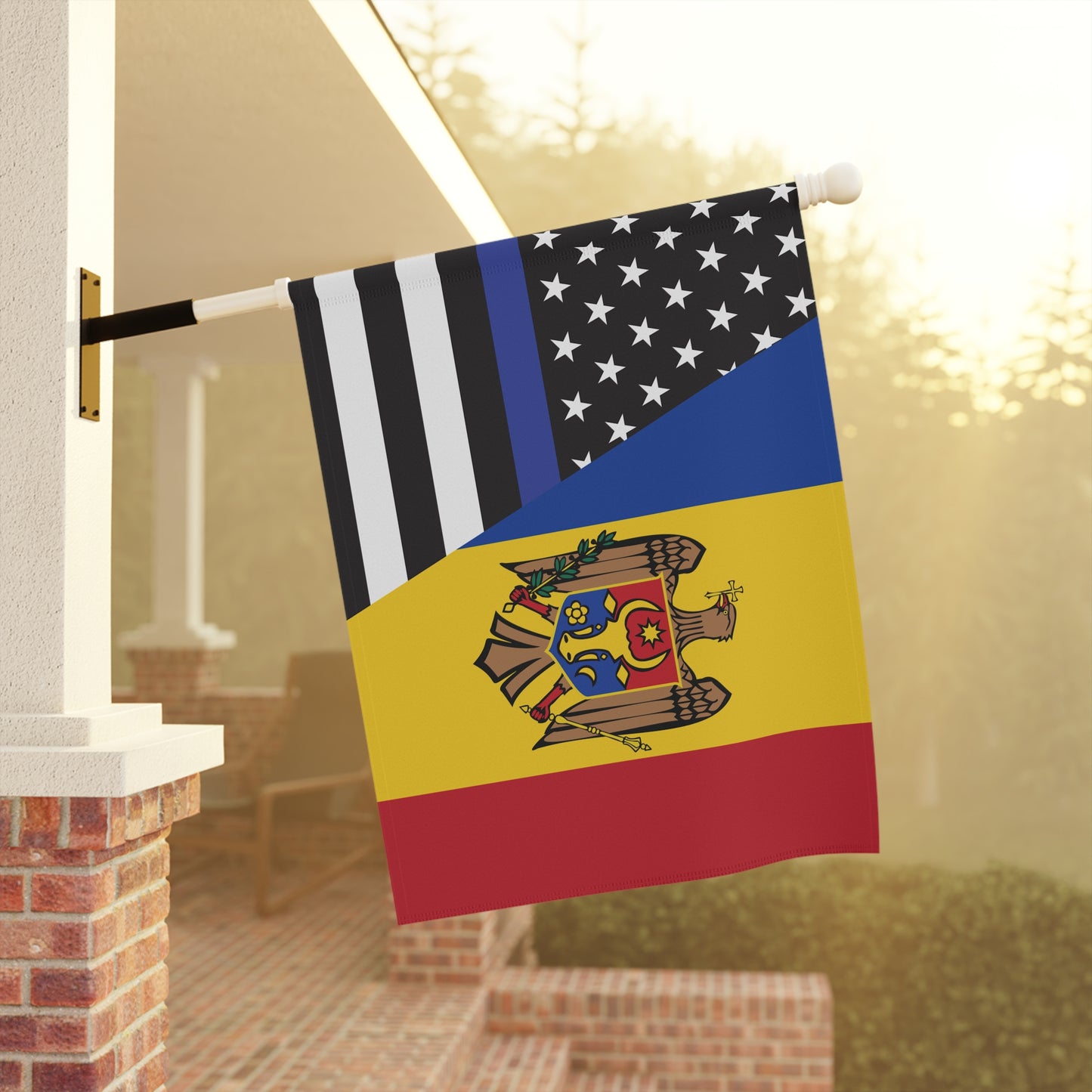 Moldovans Support US Police Flag Garden & House Banner