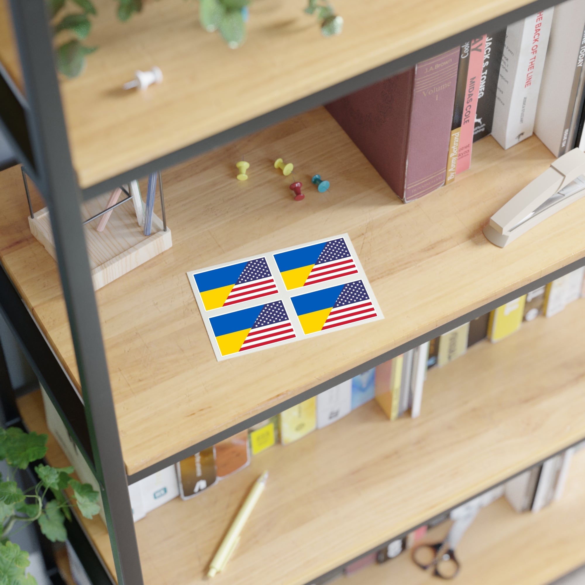 Ukrainian American Flag *4pc Sticker Sheets