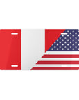 Peru USA Flag Vanity Plate