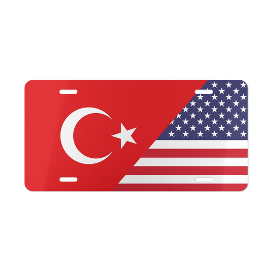 Turkish American Flag Vanity Plate