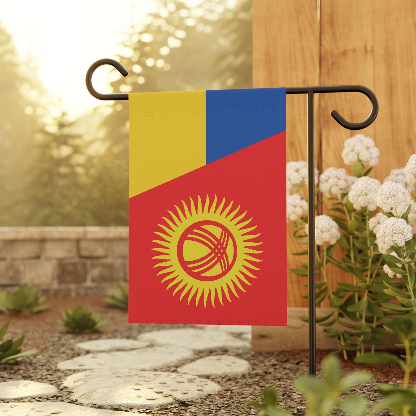 Kyrgyz Support Ukraine Flag Garden & House Banner