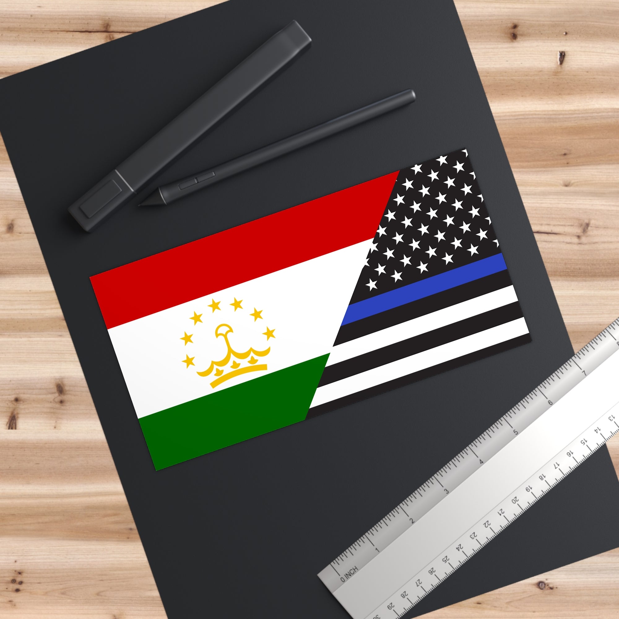 Tajiks Support US Police Flag Bumper Stickers