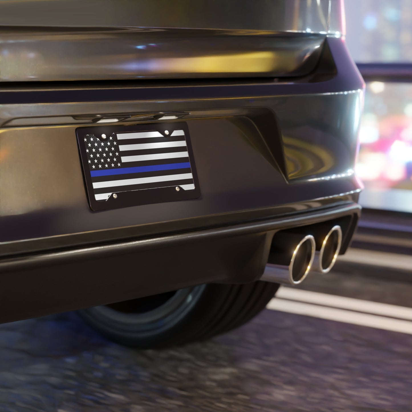 Thin Blue Line Flag Vanity Plate