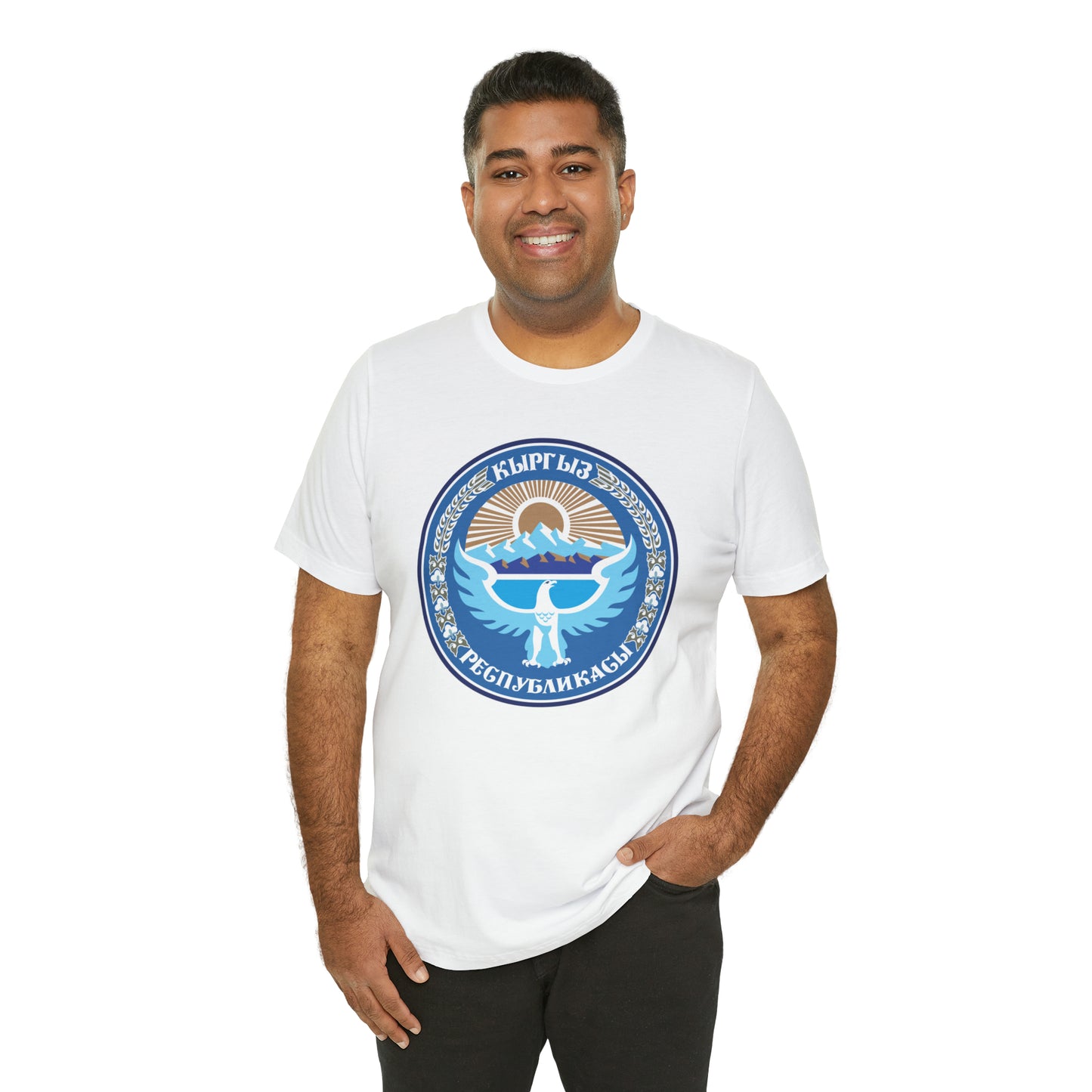 Kyrgyz National Emblem Unisex Jersey Short Sleeve Tee