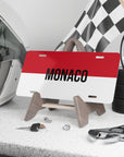 Monaco Flag Colorful Vanity Plate