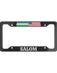 SALOM Uzbekistan with Flag License Plate Frame