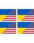 Ukrainian American Flag *4pc Sticker Sheets
