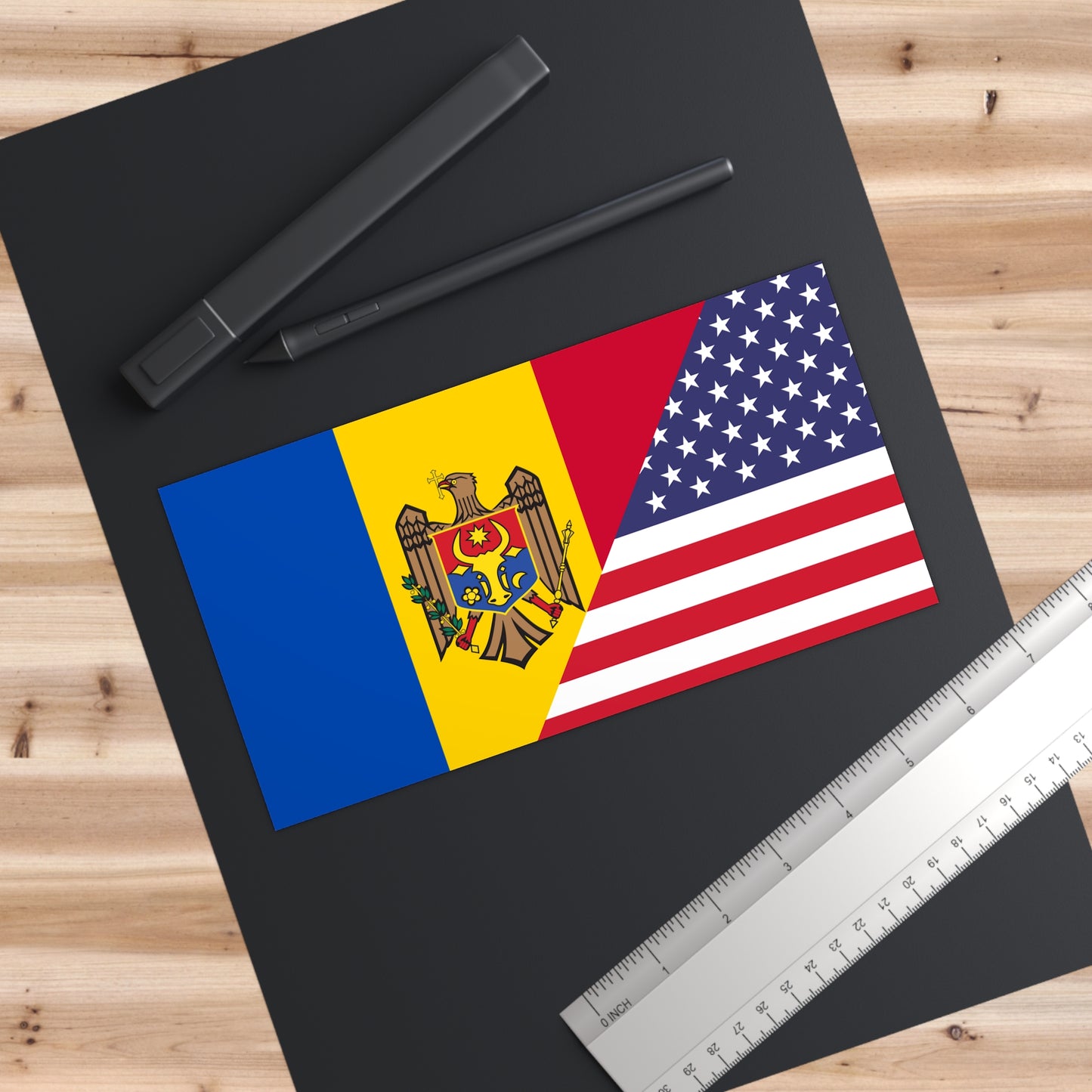 Moldovan in USA Flag Bumper Stickers