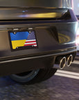 Ukrainian American Flag Vanity Plate