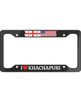 I LOVE KHACHAPURI Georgia with flag License Plate Frame