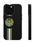 UZB Coat of Arms Flag Stripes Phone Case