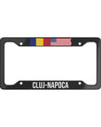 Cluj-Napoca Romania USA Flag Car License Plate Frame