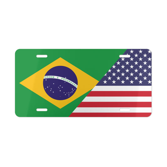 Brazil American Flag Vanity Plate