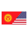 Kyrgyz American Flag Bumper Stickers