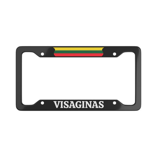 Visaginas, Lithuania Flag License Plate Frame