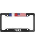 France USA Flag Car License Plate Frame