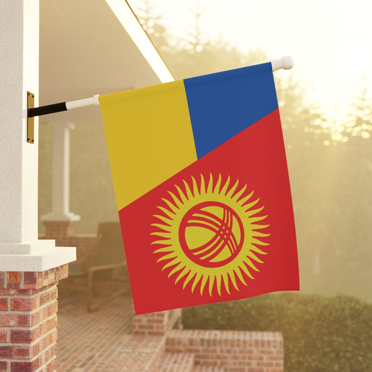 Kyrgyz Support Ukraine Flag Garden & House Banner