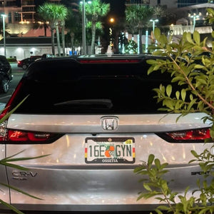 Ossetian flag car frame in Miami