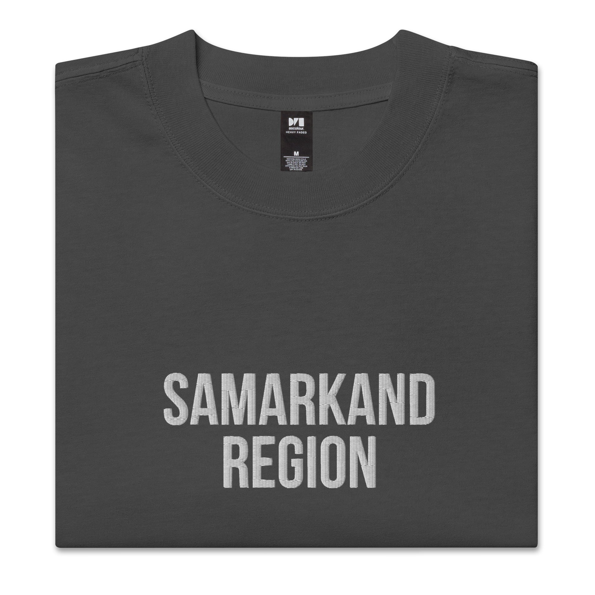 Samarkand Region UZB Embroidered Oversized faded t-shirt