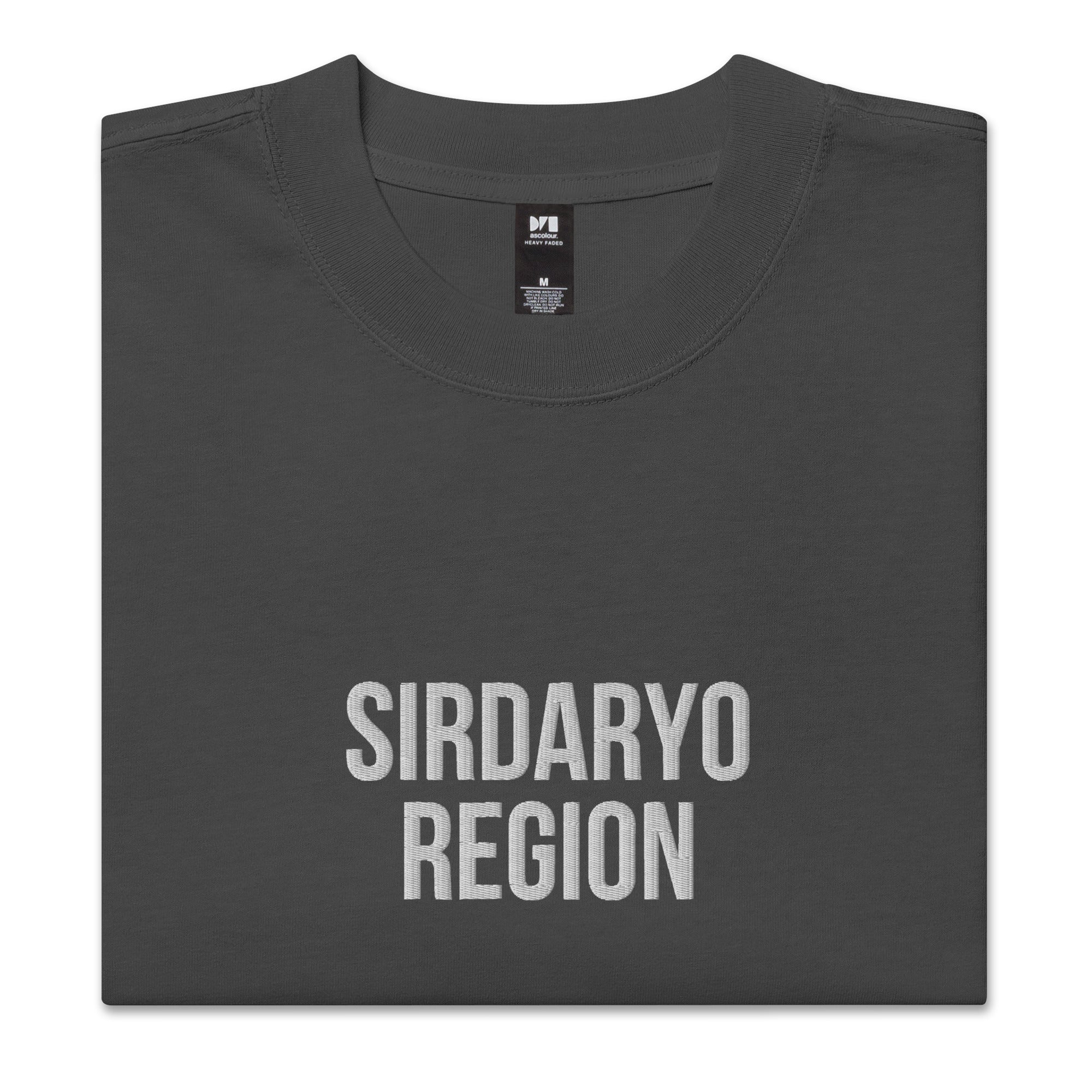 Sirdaryo Region UZB Embroidered Oversized faded t-shirt